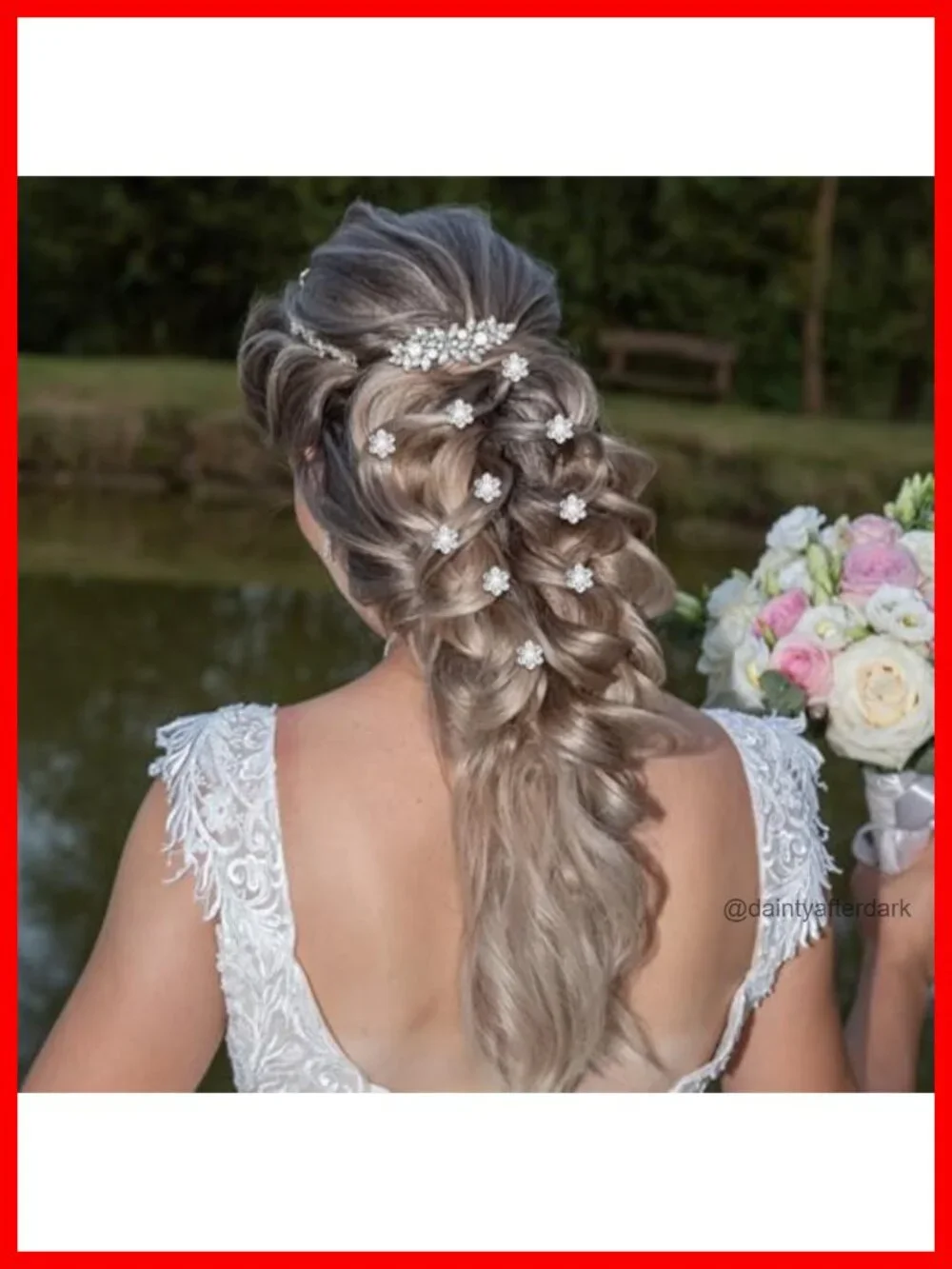 12 Rhinestone Pearl Hair Clips Set - Bride Bridesmaid Prom Alligator Clips